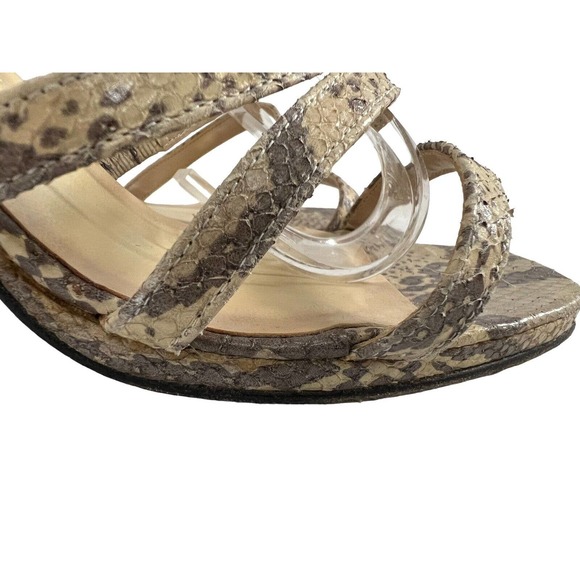 Vintage 90s Y2k Kenneth Cole Chunky Strappy Snakeskin Heels SZ 9 - Picture 8 of 16